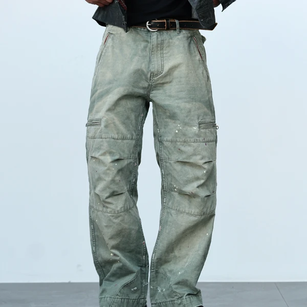 【重启】NEIGBORL钊叔制潮流复古做旧水洗泼墨重工宽松百搭休闲裤