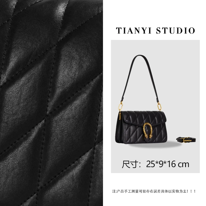 【天一甄选】GQ-8987-黑色 轻奢高级韩版单肩潮流时尚简约女包