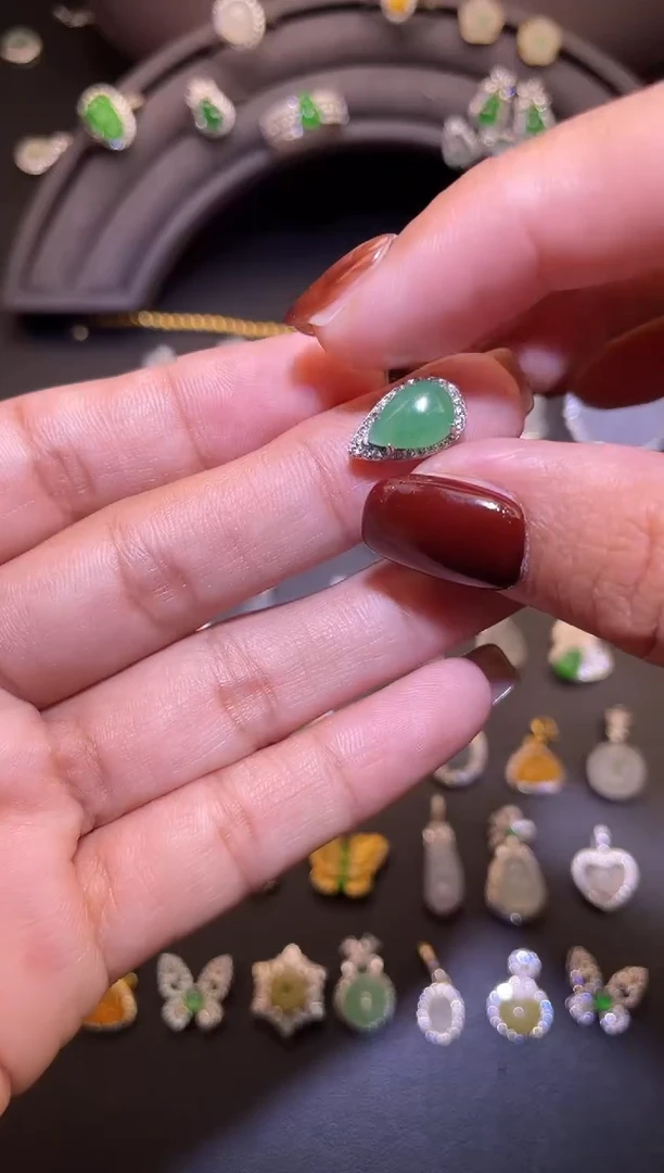 吊坠(不含链)银S925镶嵌翡翠1