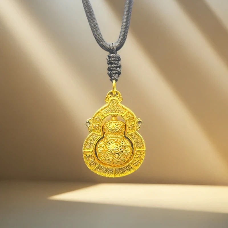 吊坠足银 【关注店铺领券】宝鑫雅 花丝葫芦吊坠包金工艺女款古法