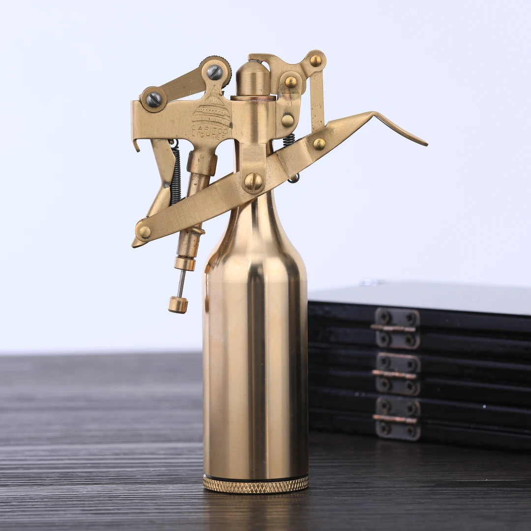 国会大厦黄铜煤油打火机异形机创意手工机怀旧原装按压点火男士