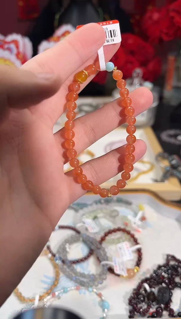 【闪购商品】南红玛瑙手链银S925镶嵌Q857手串