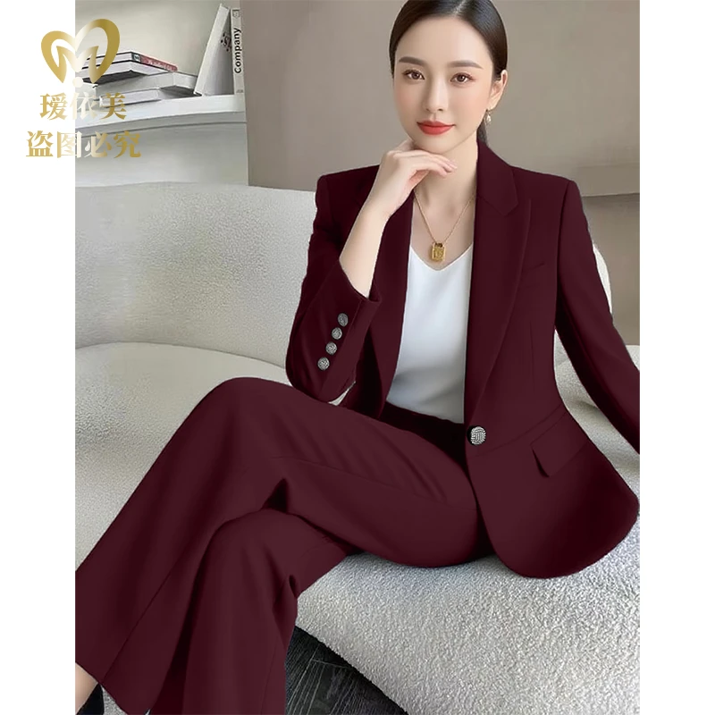 升级款高端安克拉红女时尚西装套装显瘦高档上档次洋气名媛春秋冬