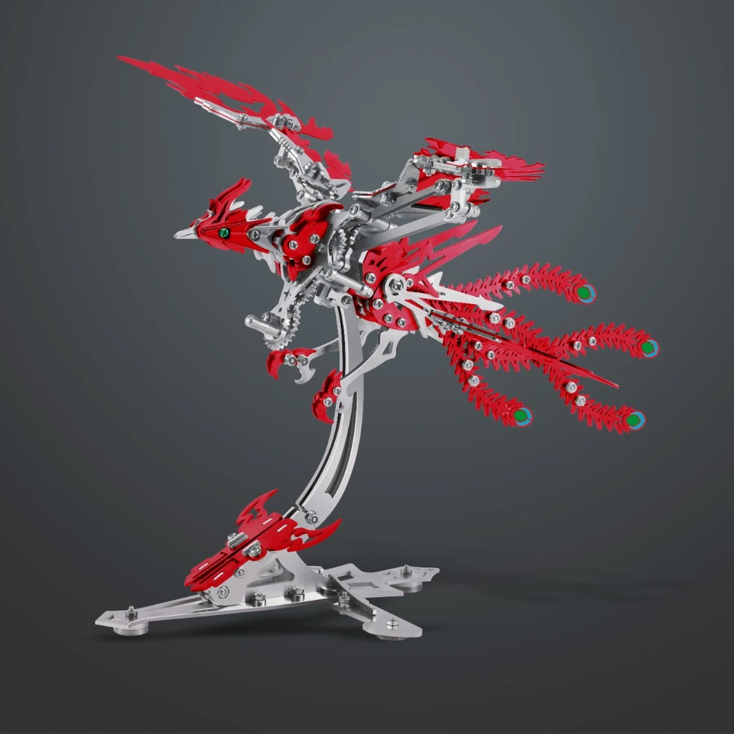 3D金属火凤凰拼装模型组装DIY手工有趣摆件配套拼装金属拼装模型