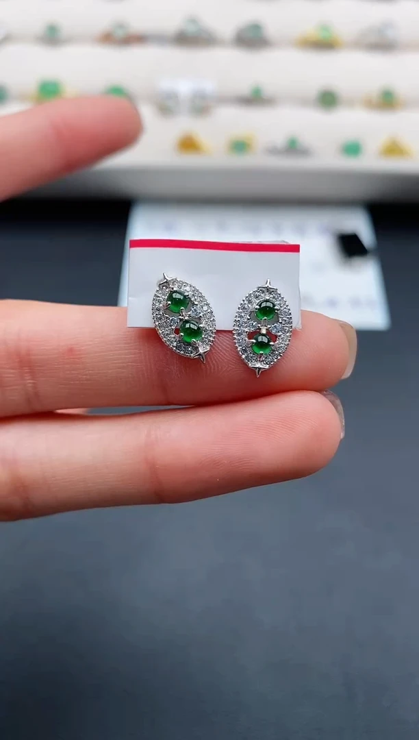 银S925镶嵌戒指翡翠33333333+4