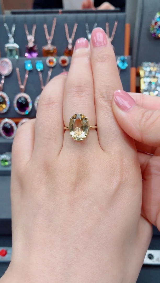 银S925镶嵌戒指黄晶辰****?黄晶戒指