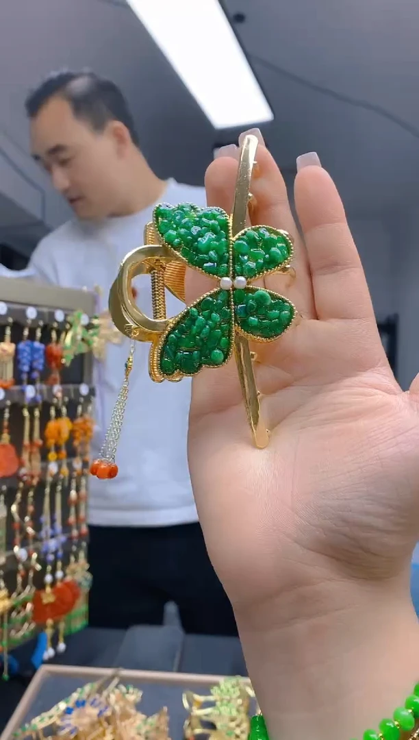 【闪购商品】翡翠耳饰合金106翡翠发簪