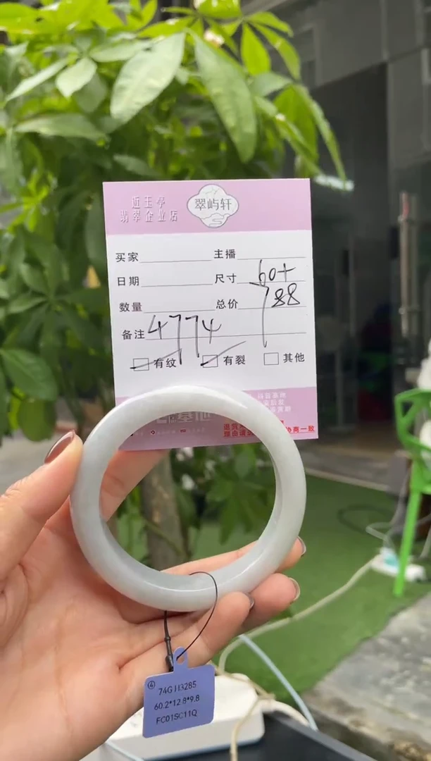 未镶嵌手镯翡翠G 60正圈 4774