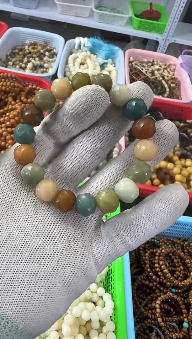 【闪购商品】白玉菩提手串12*菩提根多宝妞妞珠单圈