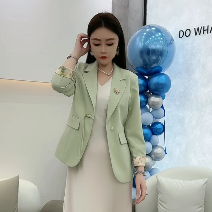 【国风盘扣】2025春夏新款气质显瘦洋气百搭九分袖西服女外套951