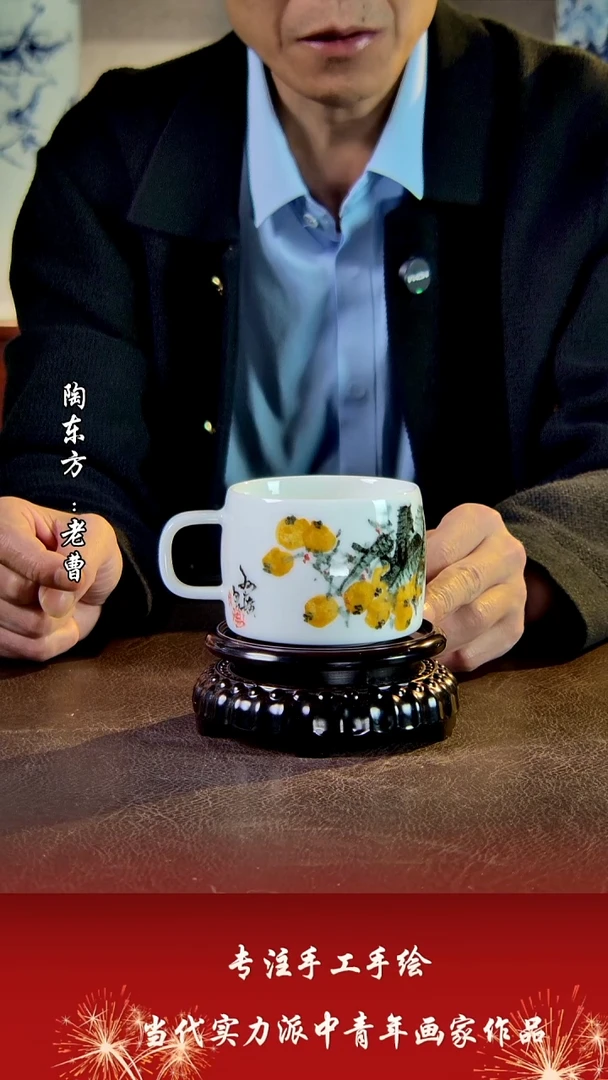 摆件景德镇陶东方艺术作品花瓶摆件瓷板画