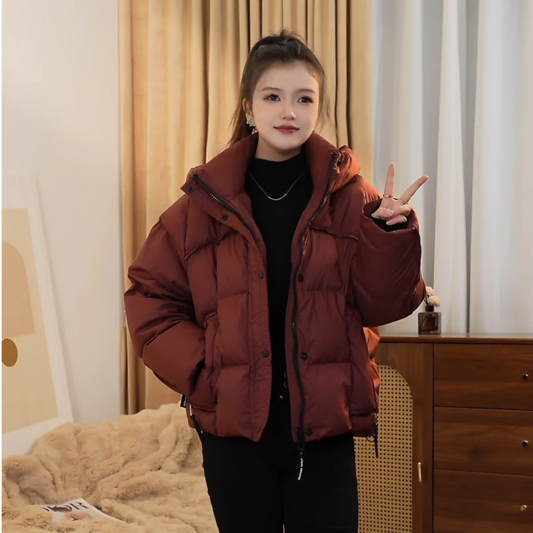 【现货SIXI】冬季新款羽绒服百搭连帽保暖韩版短款加厚女外套