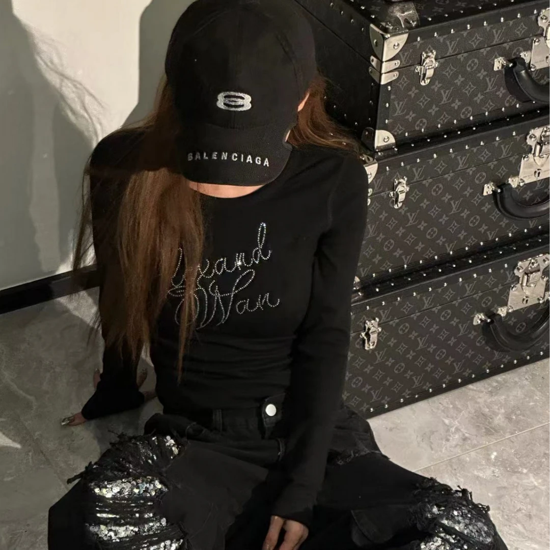 【可可推荐】百搭显瘦轻薄烫钻打底T恤W1240