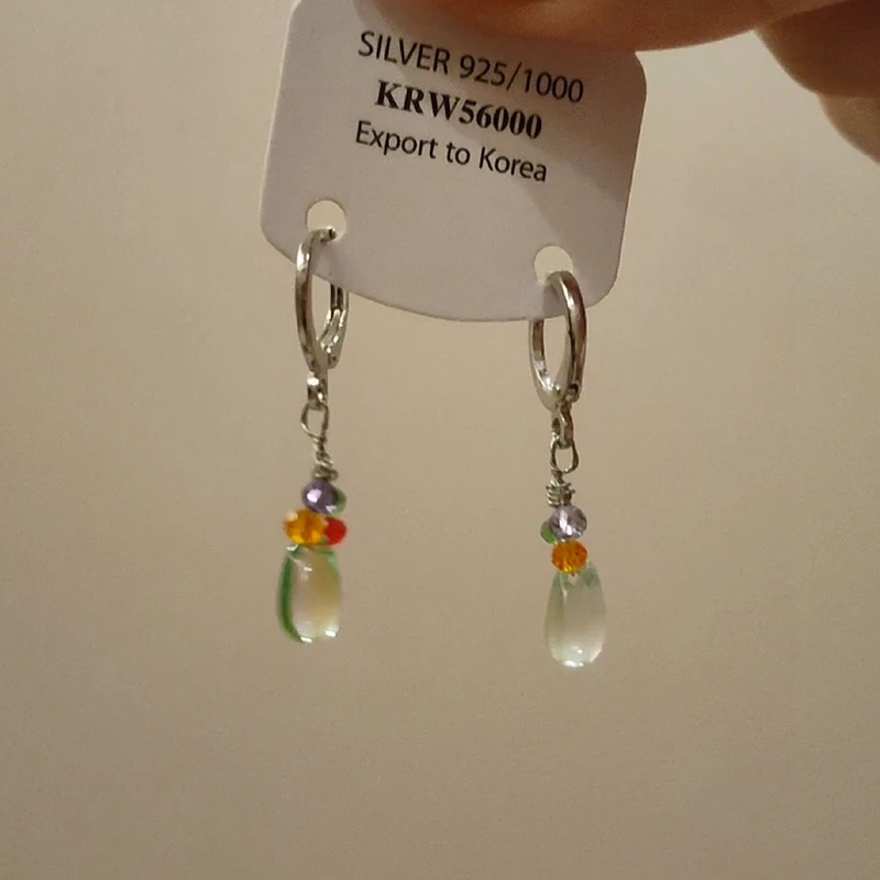 合金耳饰 森系清新水滴耳扣女新款轻奢气质显瘦耳饰小众设计耳饰