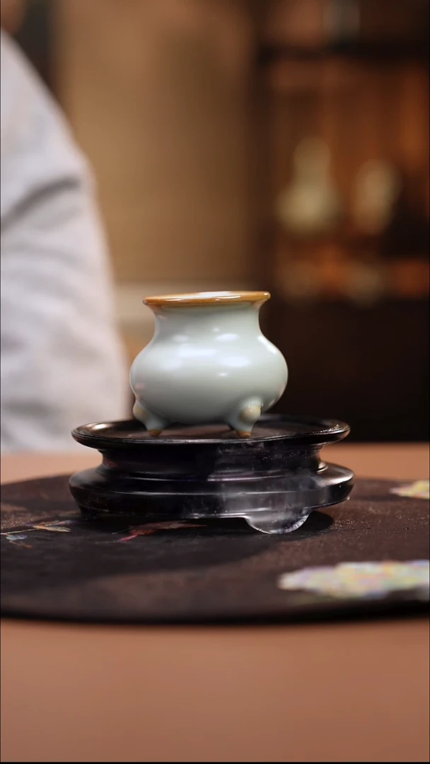 气柴窑 玛瑙天青  小琴炉 送小香插