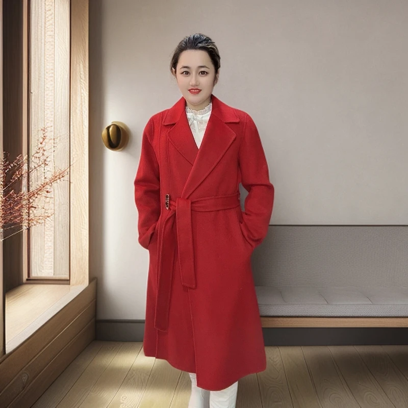 2025款女生时尚外套双面毛呢气质百搭女士秋冬