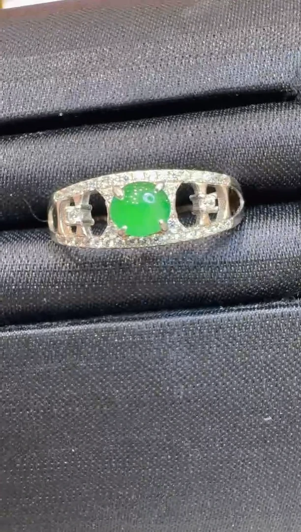 银S925镶嵌戒指翡翠多样性团购发一件