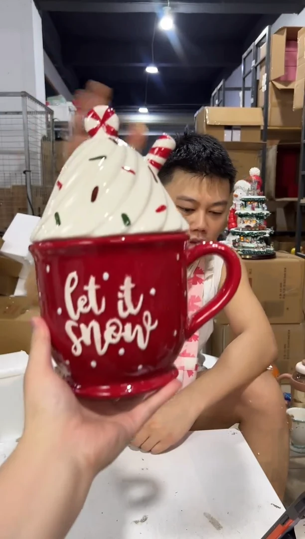 瓷片大号冰淇淋杯罐 微瑕