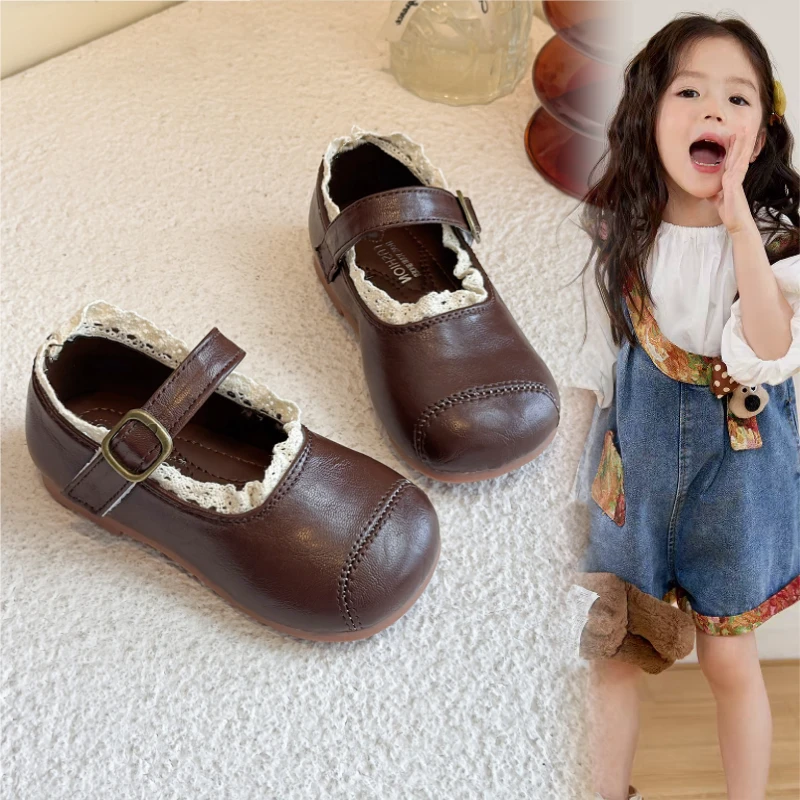 ABC女童皮鞋2025春秋新款儿童鞋子女孩公主软底鞋洋气时尚单鞋