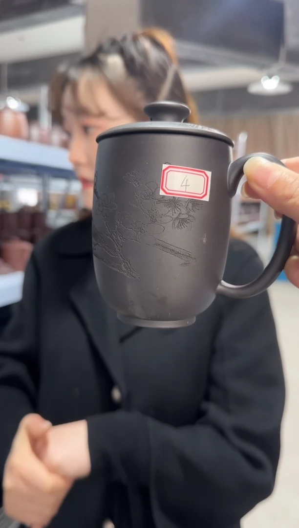 【闪购商品】紫砂盖杯紫砂盖杯石黄松树