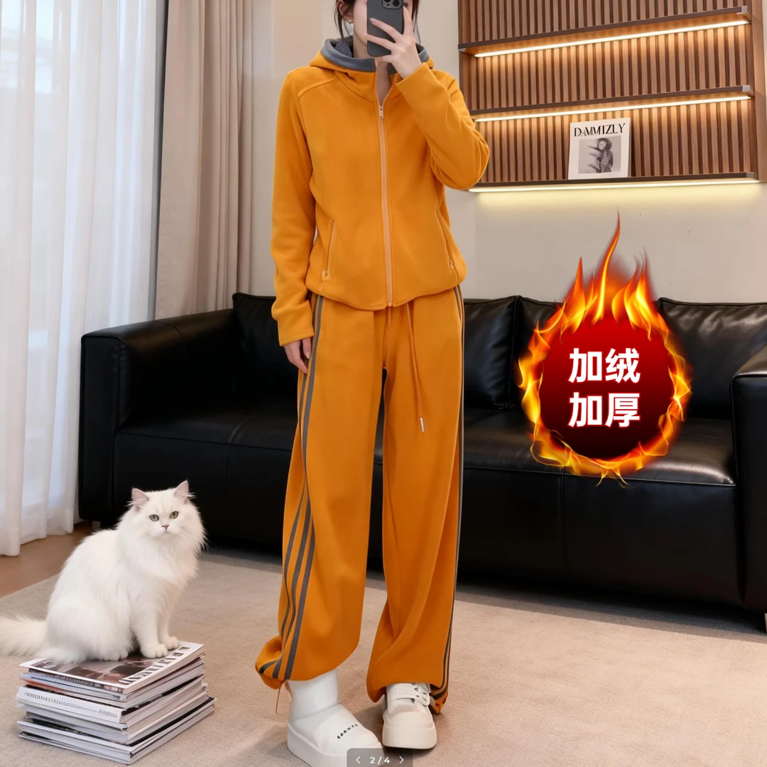 今年流行巨好看的两件套冬装女2026新款高级独特卫衣休闲长裤套装