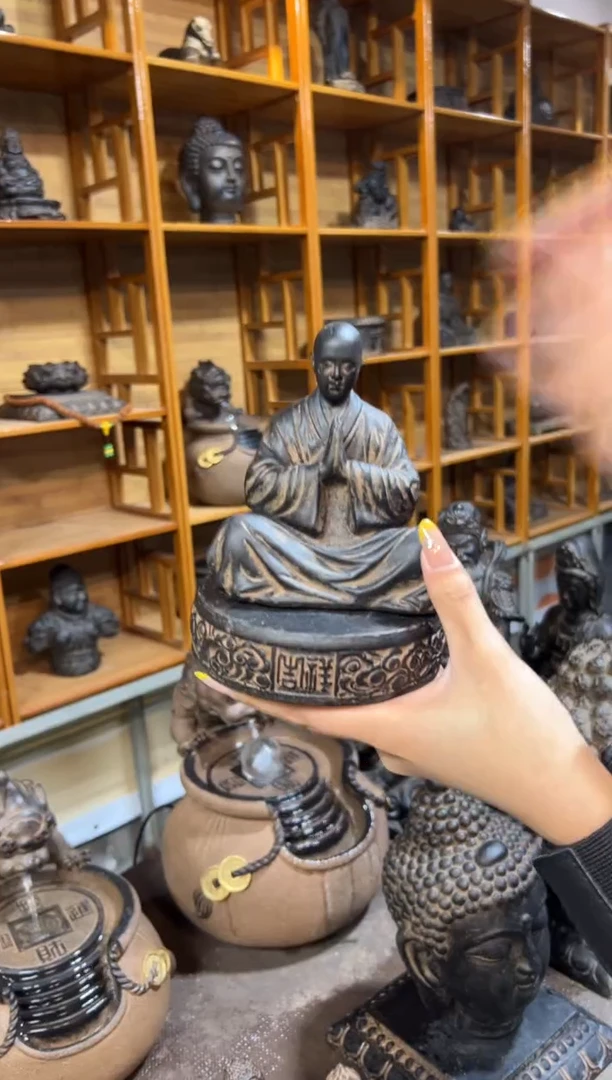 陶土一心向佛+吉祥底座