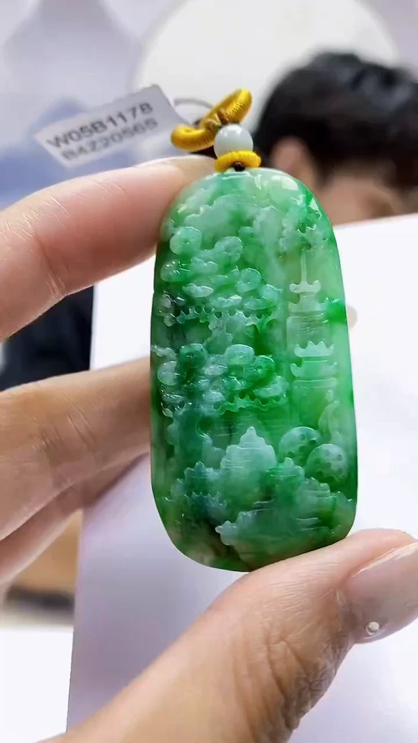 定制翡翠未镶嵌5145MM-毛货挂件42