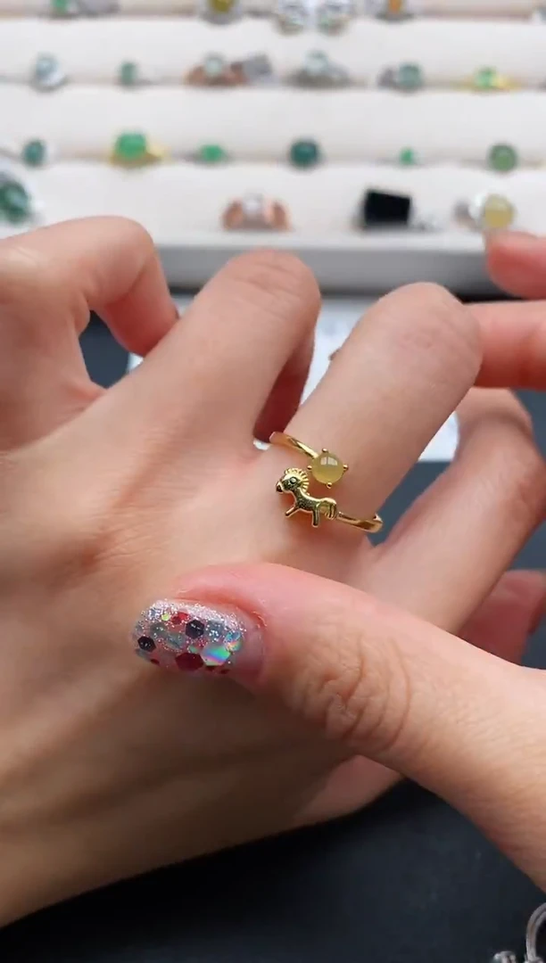 银S925镶嵌戒指翡翠66666666+8