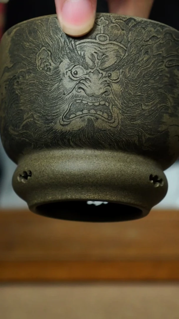 茶杯紫砂南柯记全手刻钟馗杯