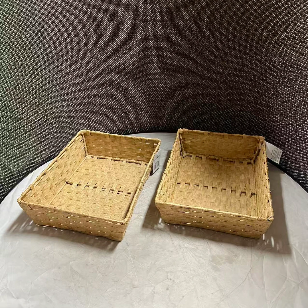 5423瑕疵款拍1发2 长31宽23高7.5cm家用编织收纳筐桌面欧式储物盘