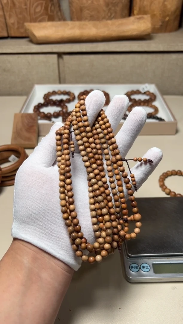 檀香木手串/手链老山檀香0.6/108四抛料福利款