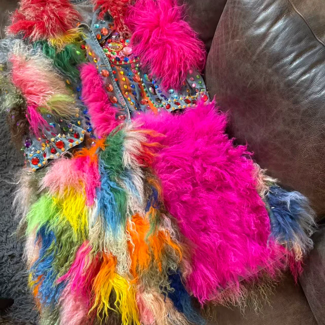 A972 女款网红短款编织纯手工新娘设计师秋冬时尚外套