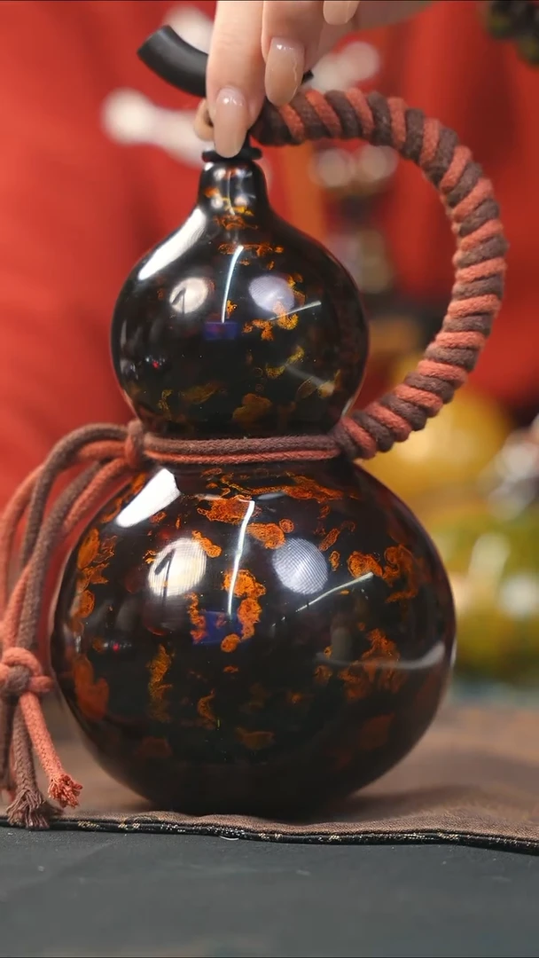 【闪购商品】RP147漆艺酒葫芦不包手串及旋转底座