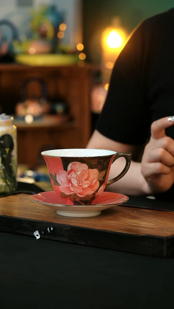 杯手绘心瓷陶瓷浮力