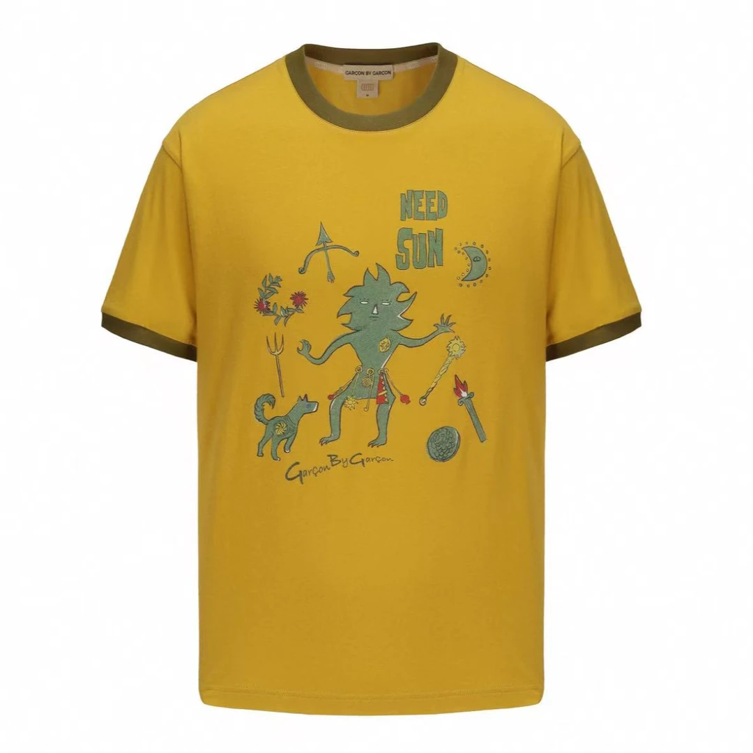 GARÇON BY GARÇON NEED SUN 毕摩人印花棉质短袖