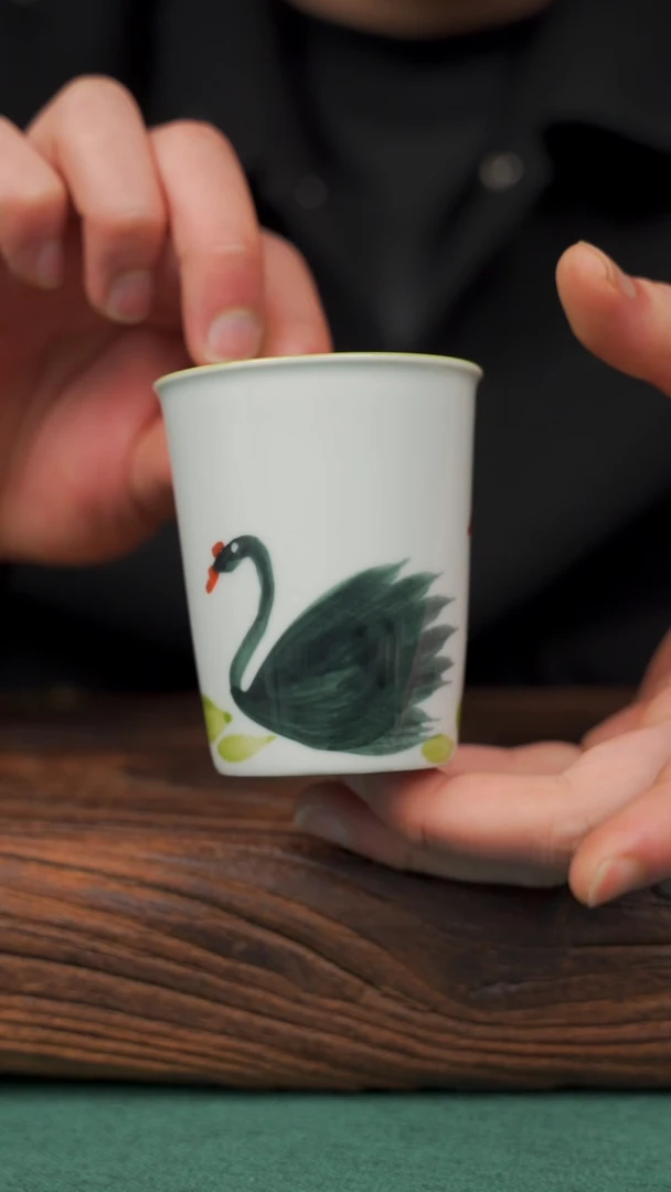 瓷片20寻一缕瓷香杯釉下手工手绘瓷器