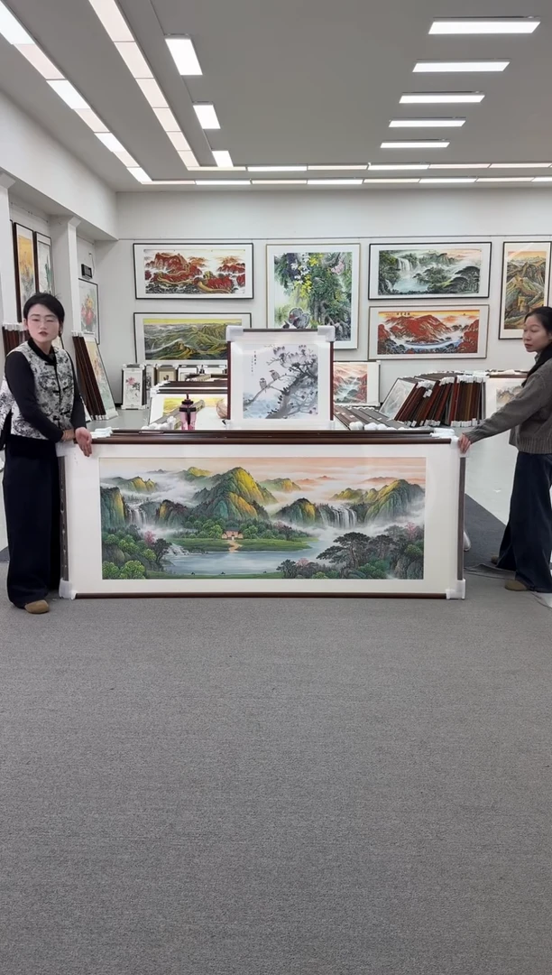 国画手绘  219*88  日照金山