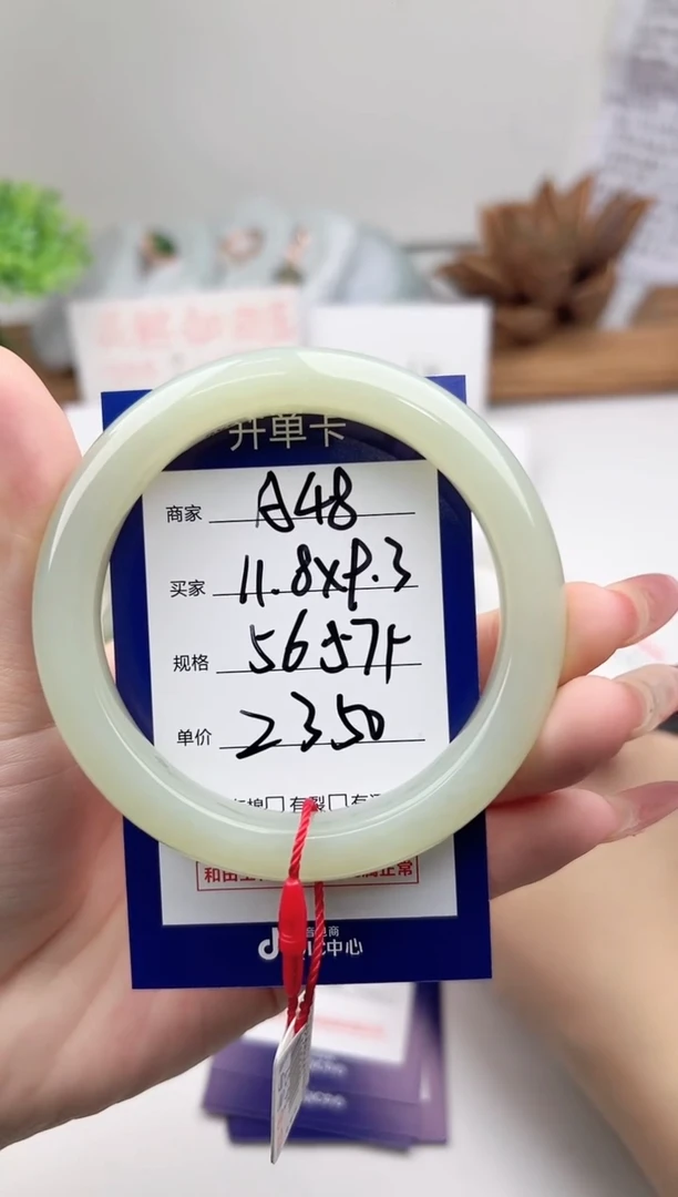 未镶嵌手镯和田玉微色差A48