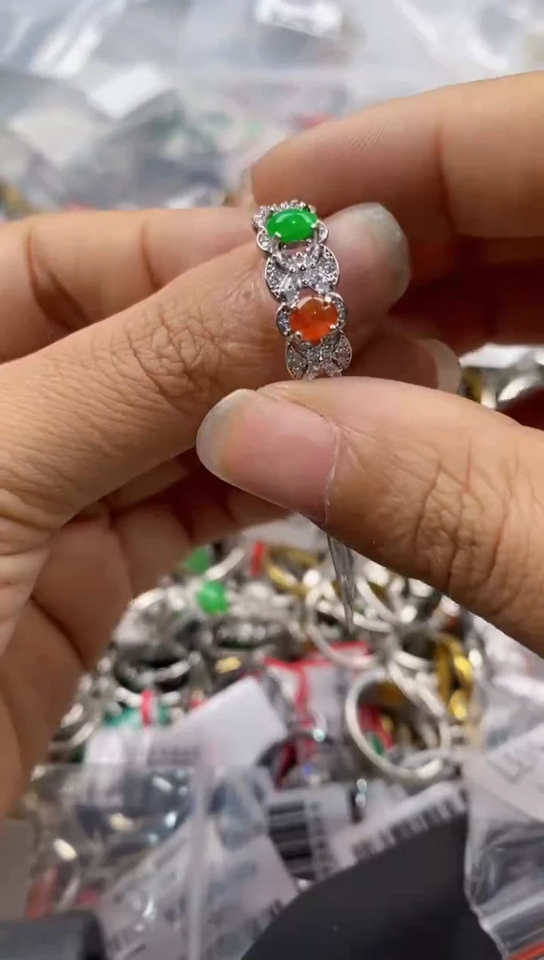 银S925镶嵌戒指翡翠11                 4