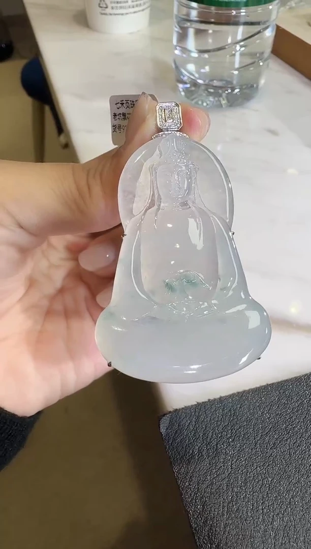 吊坠(不含链)18K金镶嵌翡翠【源头工厂】钻石镶嵌