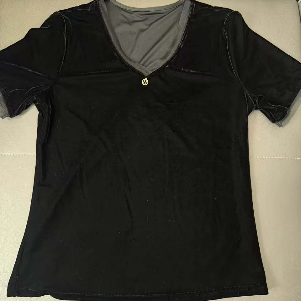 新款金标H丝绒半袖