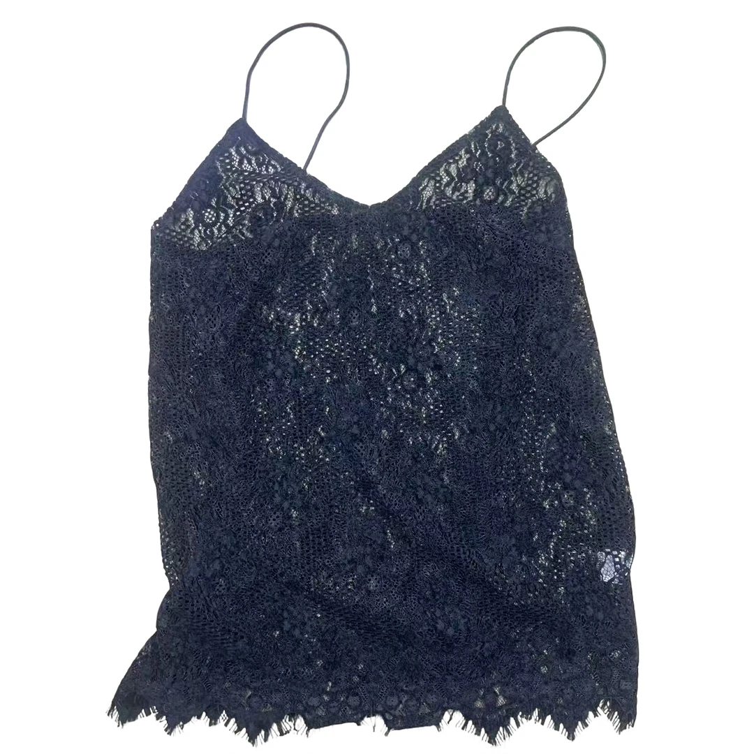 【San W】时尚气质休闲百搭通勤蕾丝网纱吊带裙