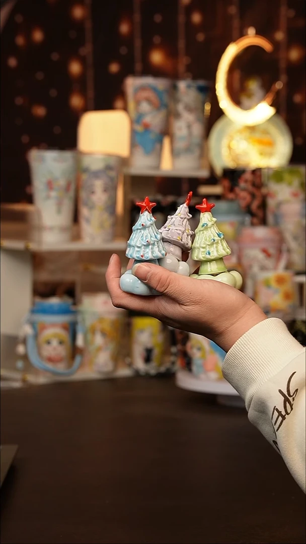 景德镇手工手绘文创陶瓷圣诞树（随机发一个）