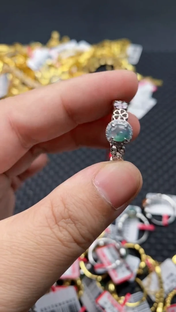 【闪购商品】翡翠戒指银S925镶嵌222222---1