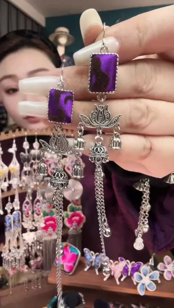 刺绣纯手工民族风刺绣耳环