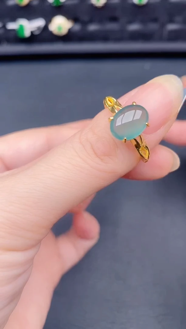 银S925镶嵌戒指翡翠天然a货翡翠40