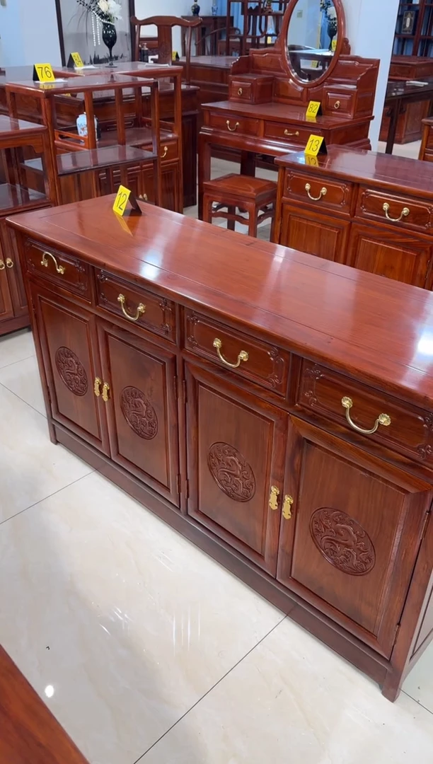 花梨木类柜类家具刺猬紫檀餐边柜138*40*80四门四抽