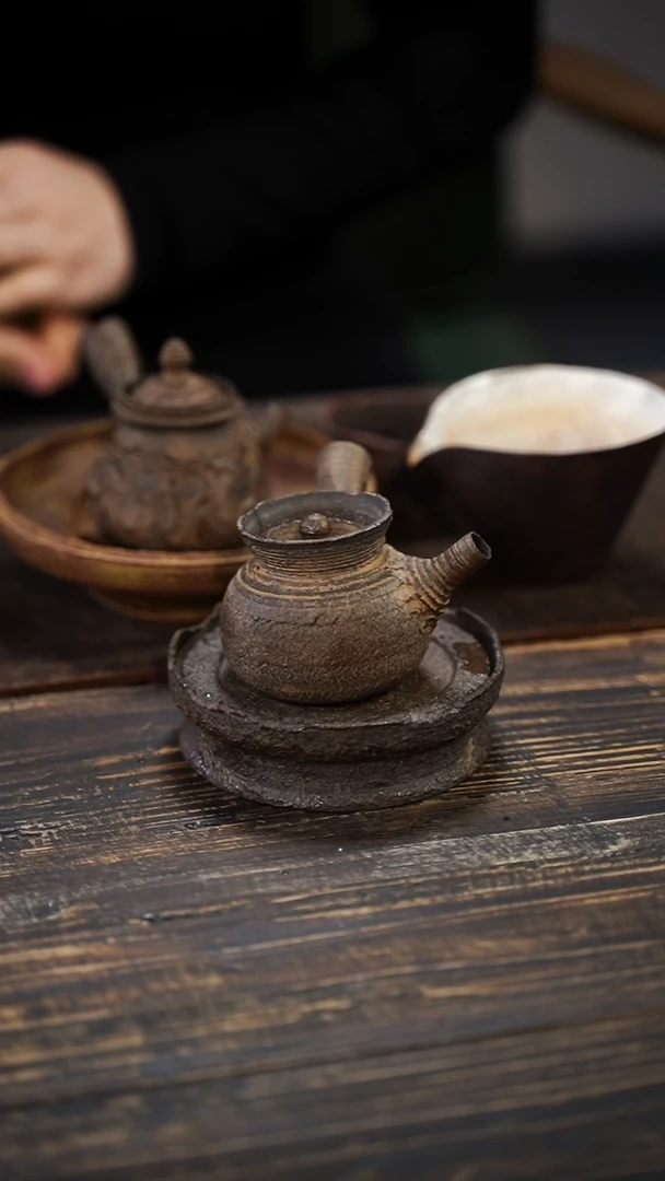 全手工制作 南蛮爆裂纹侧把壶