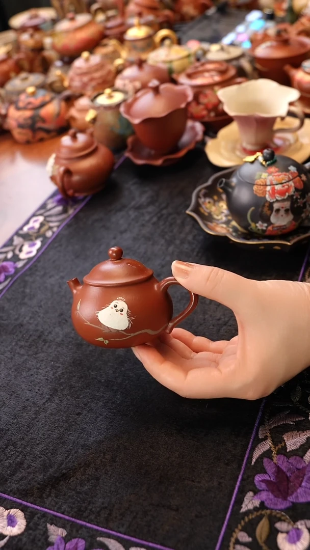 茶壶紫砂潘壶朱泥