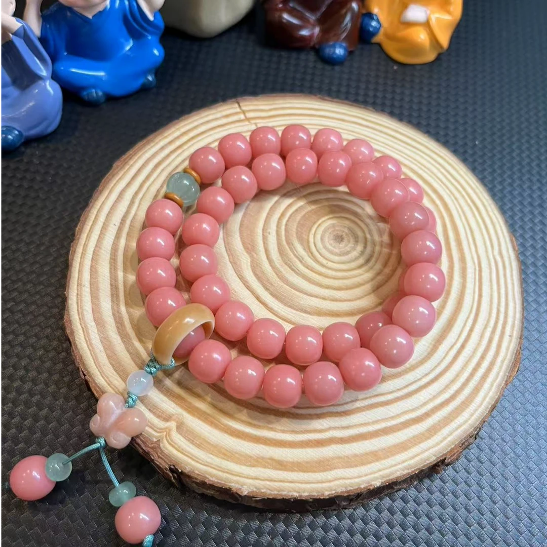 蜜桃四季春古风设计文玩念珠天然菩提手持盘玩饰品双圈手链